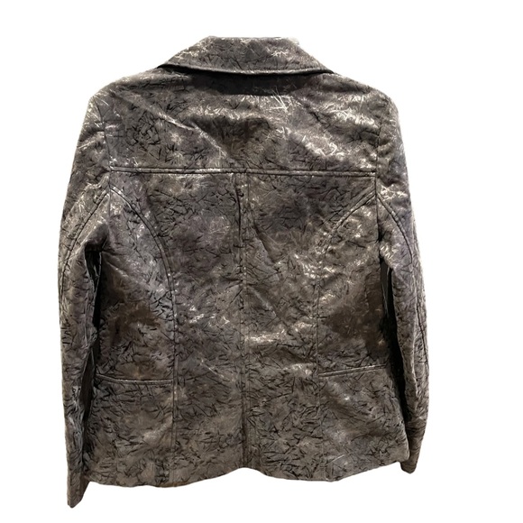 Christopher & Banks Gray Full Zip Collared Jacket Silver Metallic Size Medium - Picture 2 of 8